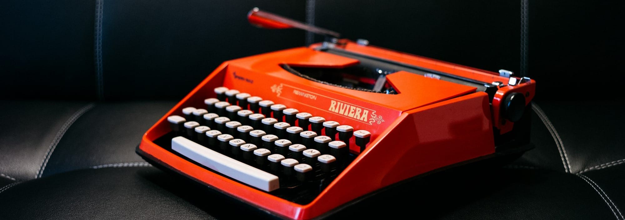 orange electric typewriter